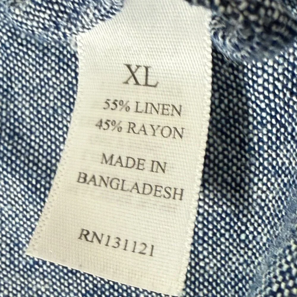 Dash Linen/Rayon Blend Light Jacket Denim Color Size XL